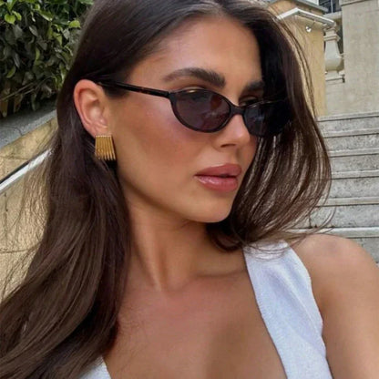 Retro Oval Cat Eye Sunglasses